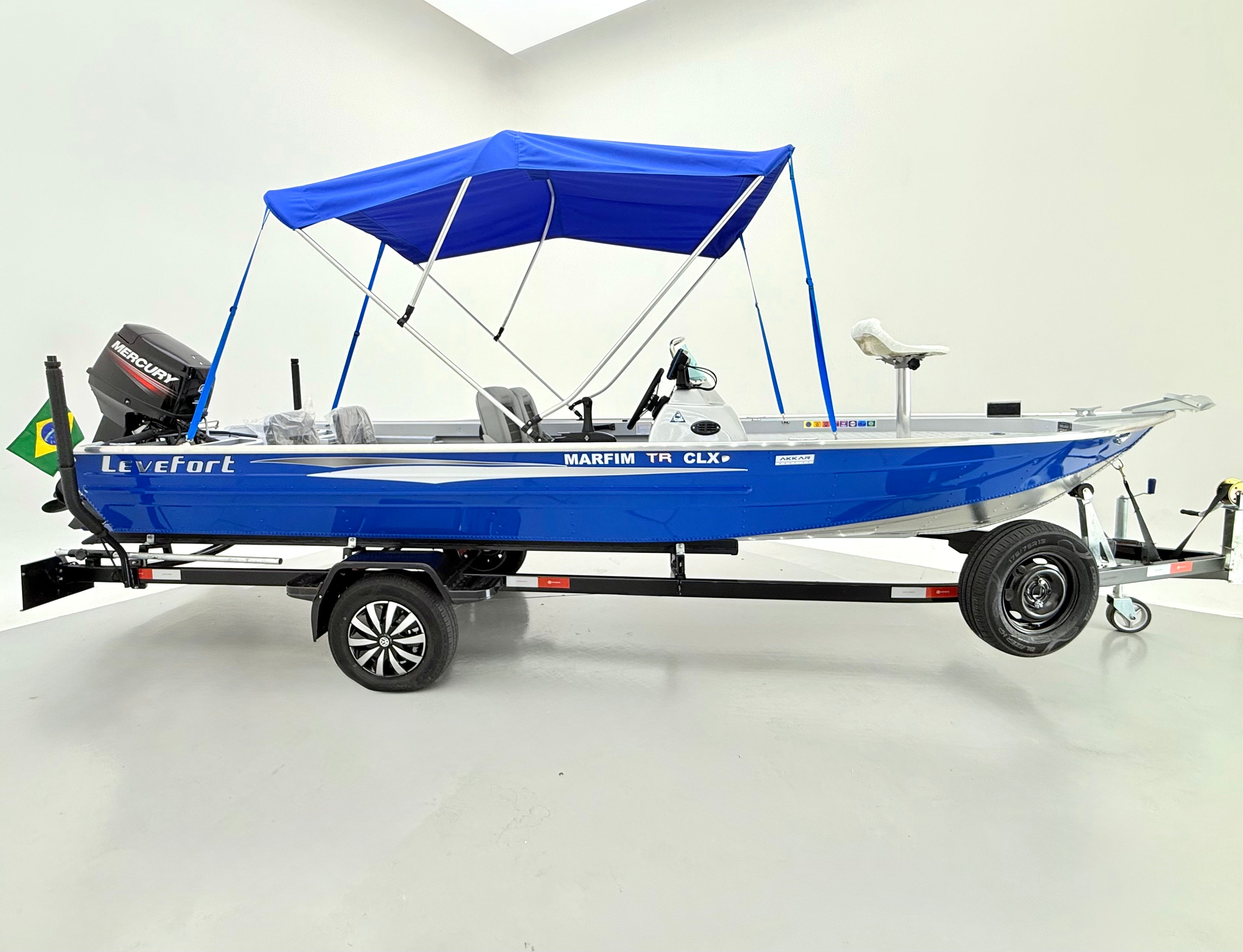 Barco alumínio Levefort Marfim TR CLX + Motor 50HP 2T + Carreta