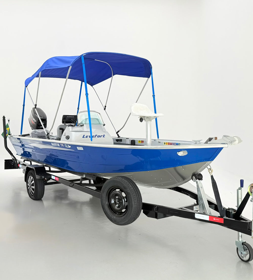Barco alumínio Levefort Marfim TR CLX + Motor 50HP 2T + Carreta
