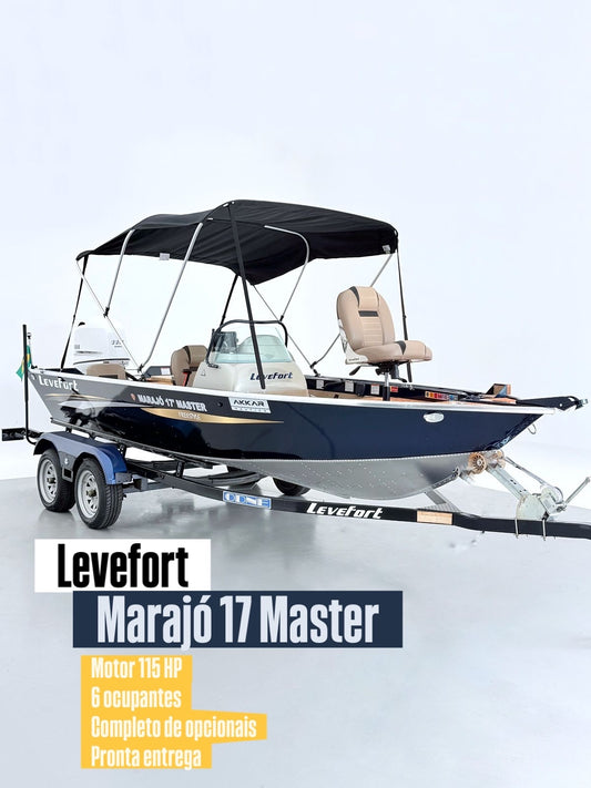Barco Lancha Levefort Marajó 17 Master Freestyle Special Series + Motor Yamaha F115 + Carreta rodoviária