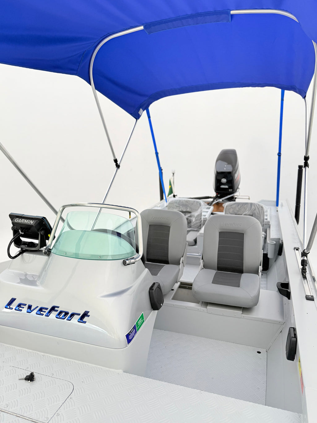 Barco alumínio Levefort Marfim TR CLX + Motor 50HP 2T + Carreta