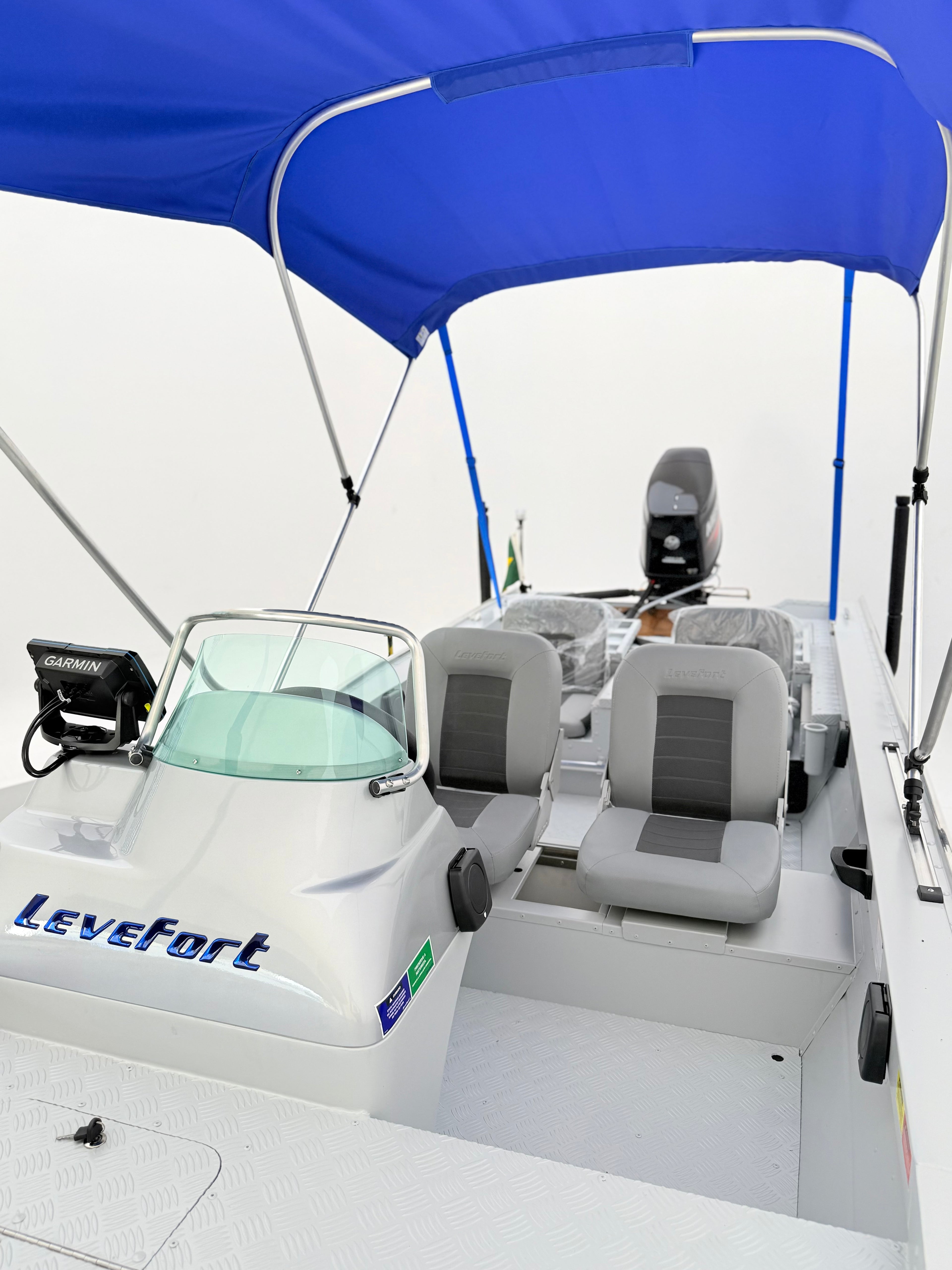 Barco alumínio Levefort Marfim TR CLX + Motor 50HP 2T + Carreta