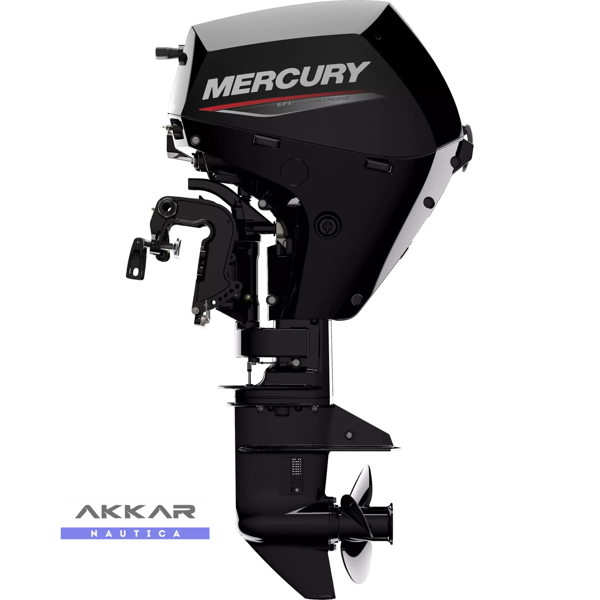 Motor de popa Mercury, 20HP, 20 MH EFI 4STK, 4 Tempos - COMANDO DE MANCHE, INJEÇÃO ELETRÔNICA, RABETA LONGA (20”)
