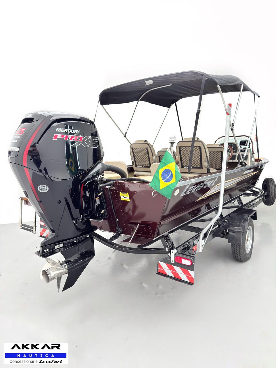 Barco Levefort Apolus Large FREESTYLE + Motor 115HP + Carreta com freio