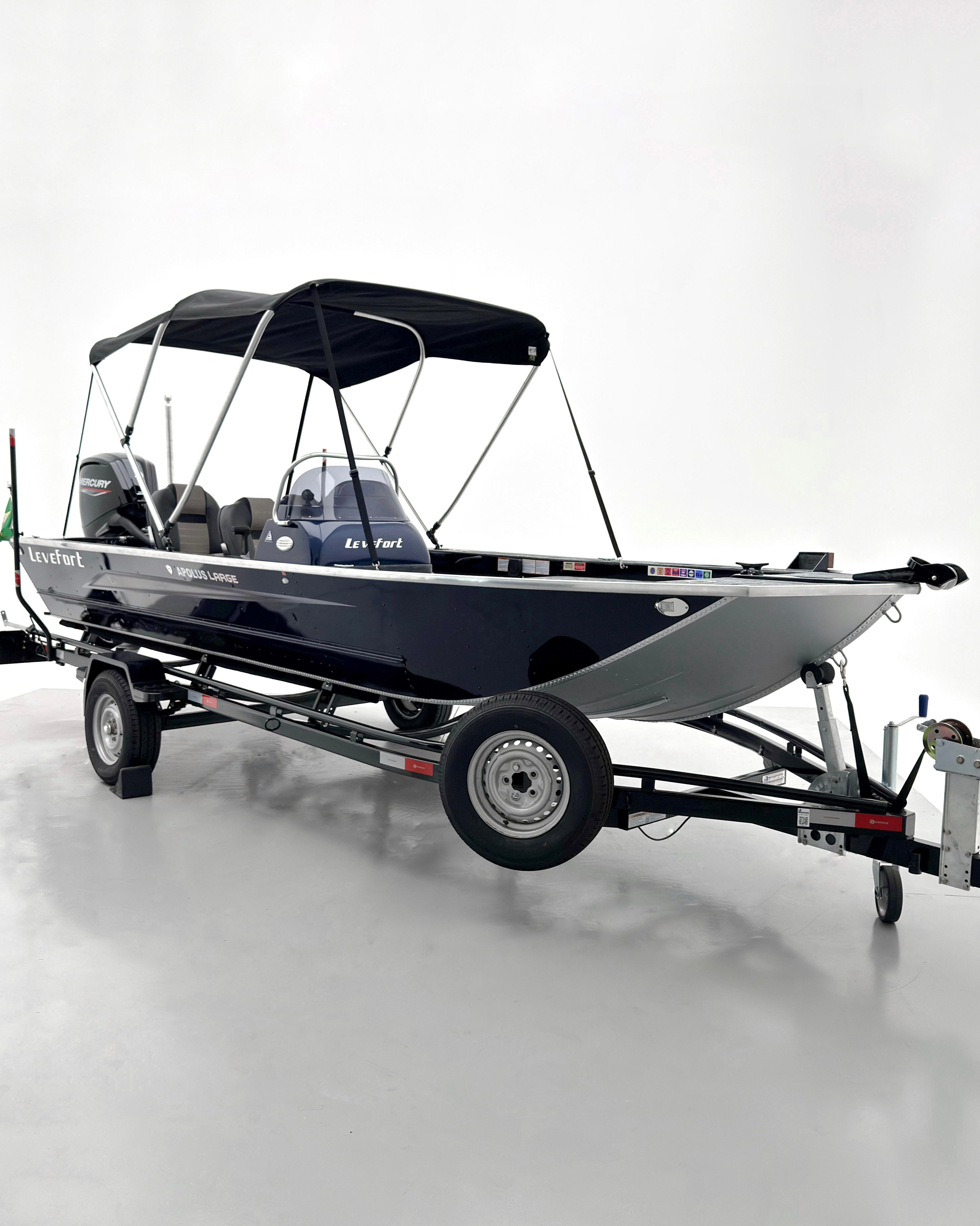 Barco Levefort Apolus Large FREESTYLE + Motor 100HP + Carreta com freio
