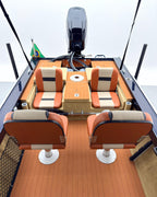 Barco lancha Levefort Apolus 600 + Motor popa Mercury 60HP ELPT EF + Carreta rodoviária