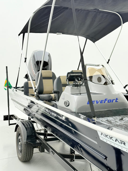 Barco lancha Levefort Apolus 600 S + Motor popa Mercury 100HP ELPT EFI + Carreta rodoviária