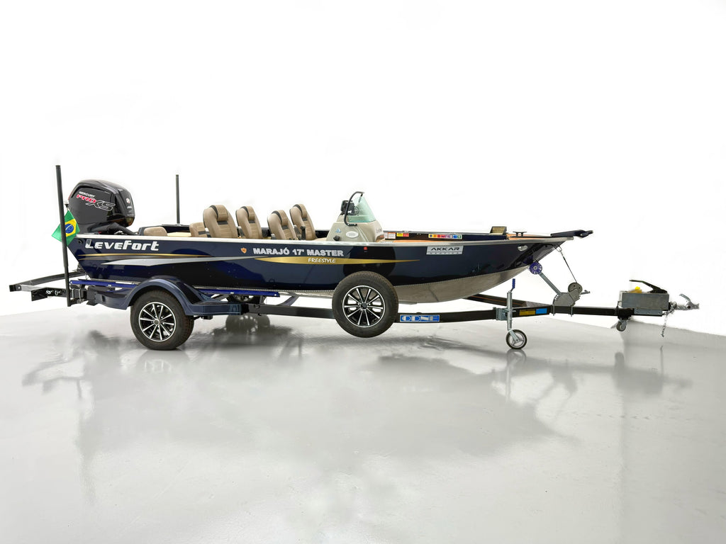 Barco Lancha Levefort Marajó 17 Master Freestyle Special Series + Motor Mercury 115 PROXS + Carreta rodoviária odne