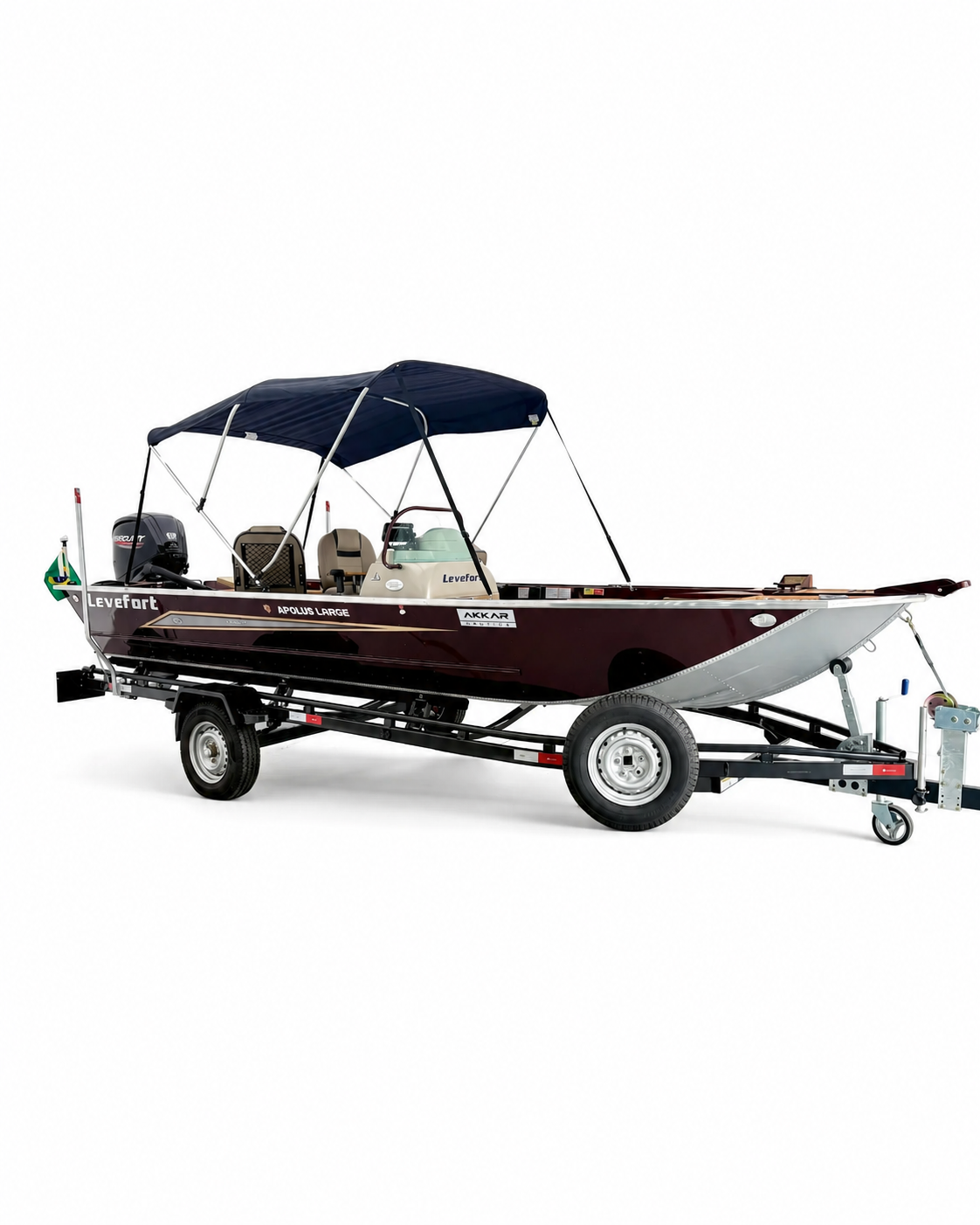 Barco Levefort Apolus Large FREESTYLE + Motor 115HP + Carreta com freio