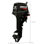 Motor de popa Mercury 15HP, 15 MH SUPER JAPONES, 2 Tempos, FAT. PESSOA FISICA