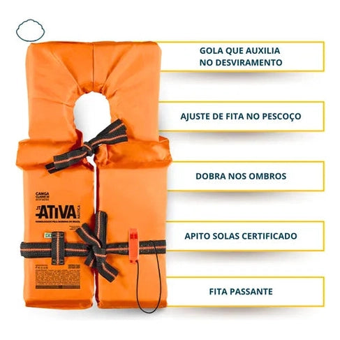 Kit 4 Coletes Salva Vidas Homologado Classe Iii - Ativa
