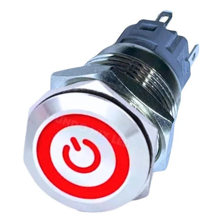Botão Liga Desliga Led 12v 24v Inox Metal On Off 19mm