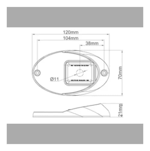 Luz De Bordo Olho De Tubarão Cromado ArielTek para barco lancha