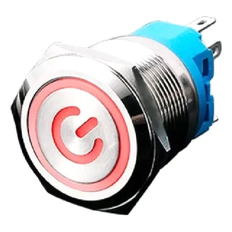 Botão Liga Desliga Led 12v 24v Inox Metal On Off 19mm