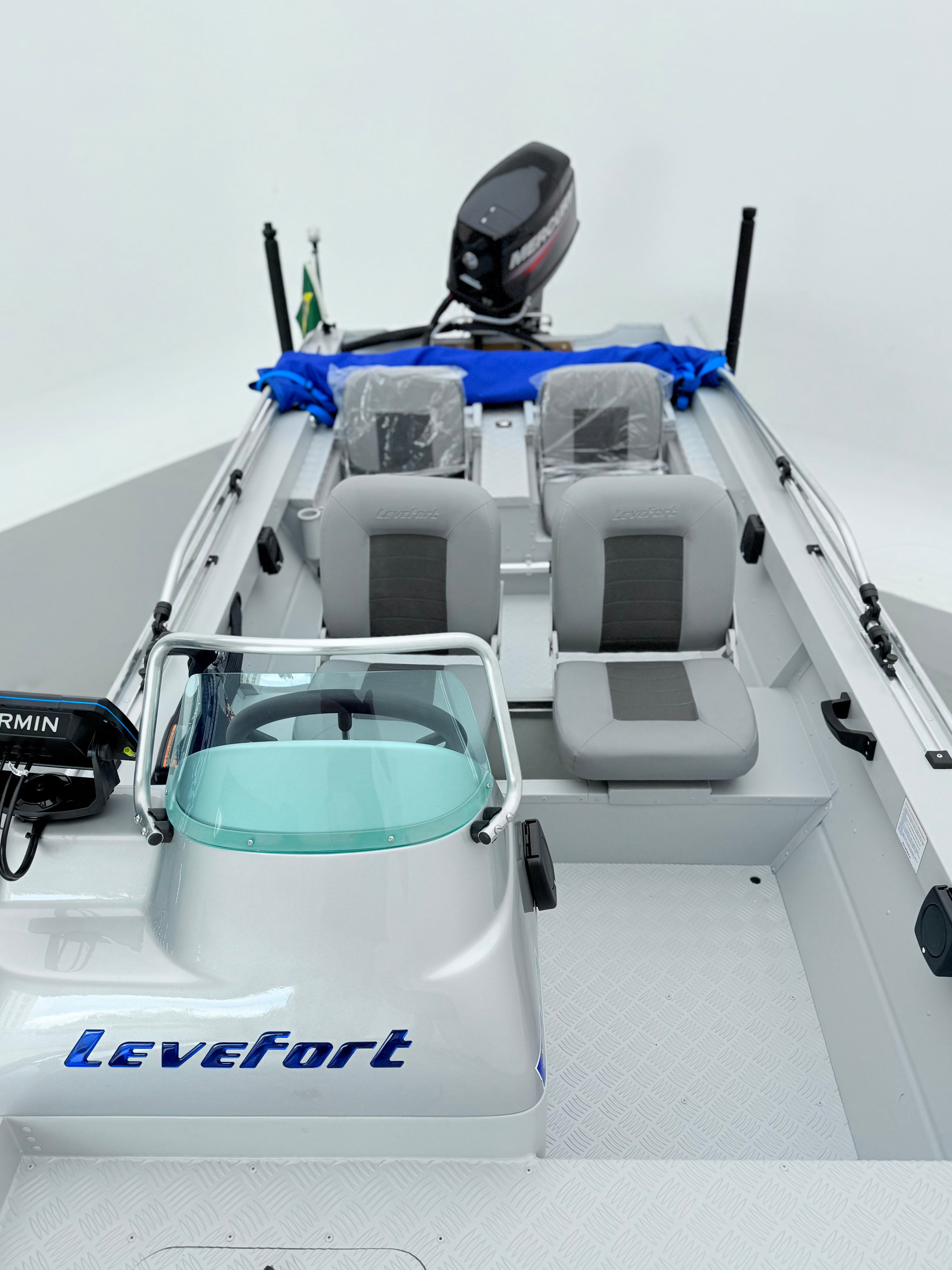 Barco alumínio Levefort Marfim TR CLX + Motor 50HP 2T + Carreta