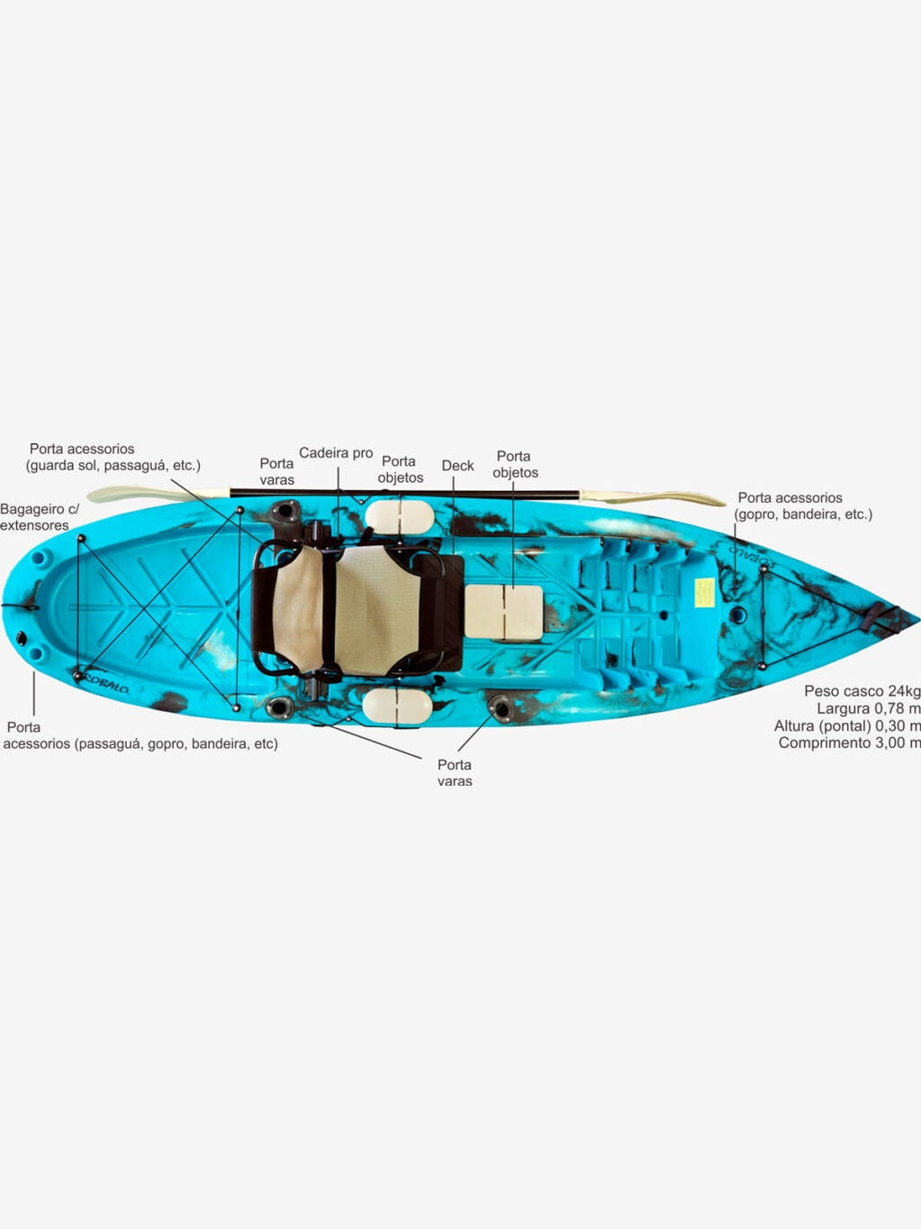 Caiaque de pesca Caiaker Robalo LIGHT