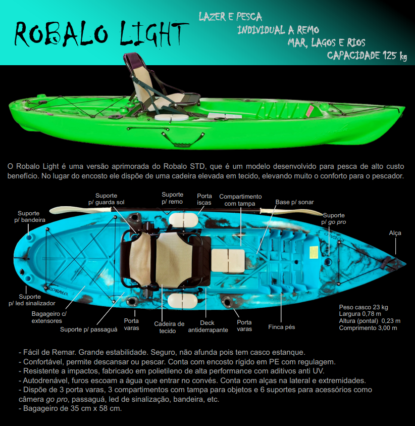 Caiaque de pesca Caiaker Robalo LIGHT