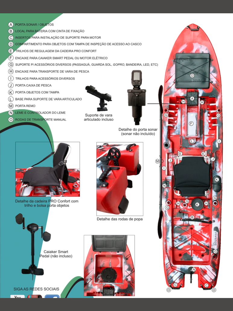 Caiaque de pesca Caiaker Dourado